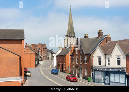 Altstadt mit St. Mary's Church, Bridge Street, Uttoxeter, Staffordshire, England, Vereinigtes Königreich Stockfoto