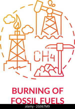 Symbol für das Brennkonzept fossiler Brennstoffe Stock Vektor