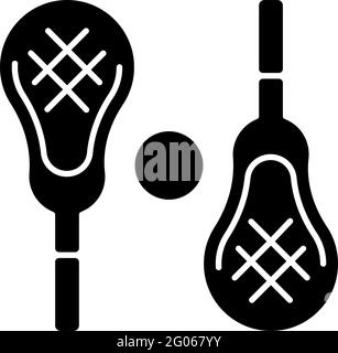 Schwarzes Symbol für Lacrosse Glyphen Stock Vektor