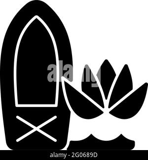 Stand Up Paddle Board Yoga Black Glyph Icon Stock Vektor