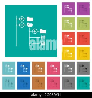 Dateibrowser mit jpg-Dateien mehrfarbige flache Symbole auf einfachem quadratischem Hintergrund. Weiße und dunklere Symbolvarianten für schweben oder aktiven Effekt enthalten Stock Vektor