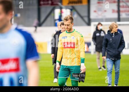 Haderselv, Dänemark. Mai 2021. Thomas Lawrence (1) von SonderjyskE beim 3F Superliga-Spiel zwischen SonderjyskE und AAB im Sydbank Park in Haderslev. (Foto: Gonzales Foto: Gastón Szerman). Stockfoto