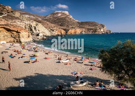 Strand von Agkali, Insel Folegandros, Kykladen, Ägäis, Griechenland, Europa Stockfoto