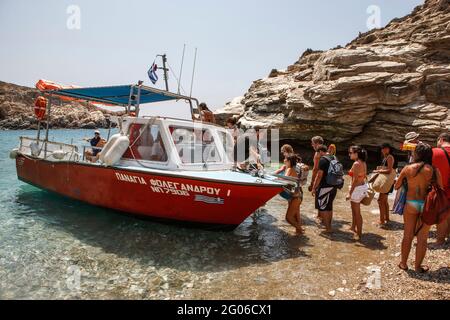 Strand Livadaki, Insel Folegandros, Kykladen, Ägäis, Griechenland, Europa Stockfoto