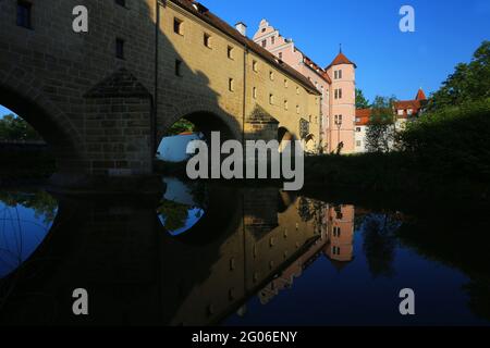 Amberg, Bayerm. Oberpfalz ein Spaziergang durch das mittelalterliche Zentrum Ambergs verzaubert sowie Kulturliebhaber als auch Shoppingfreunde. Stockfoto