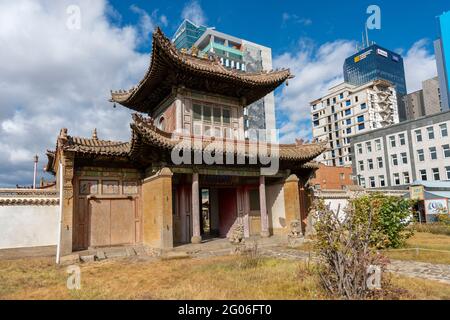 Eintritt zum Choijin Lama Temple Museum, es ist ein buddhistisches Kloster in Ulaanbaatar, der Hauptstadt der Mongolei Stockfoto