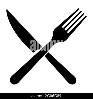 Vektorsymbol für Gabel und Messer Stock Vektor