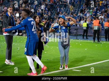 Ryal Quay, Großbritannien. Mai 2021. Belle Silva (Ehefrau von Thiago) nach dem UEFA Champions League-Finale zwischen Manchester City und Chelsea beim Est‡dio do Drag‹o, Porto, Portugal, am 29. Mai 2021. Foto von Andy Rowland. Quelle: Prime Media Images/Alamy Live News Stockfoto