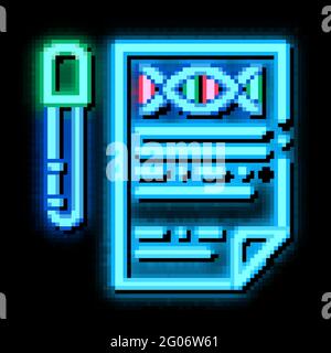 Ergebnis Testliste Leuchtsymbol für den Kolben mit Neonlicht Stock Vektor