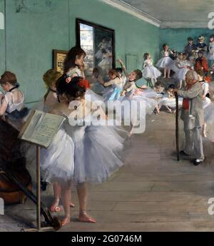 Degas. Gemälde mit dem Titel „The Dance Class“ von Edgar Degas (1834-1917), Öl auf Leinwand, 1874 Stockfoto