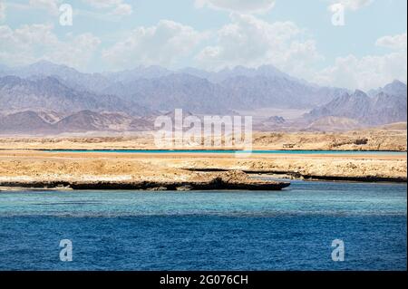 RAS Mohammad ist ein Nationalpark in Ägypten am südlichen Ende der Sinai-Halbinsel, mit Blick auf den Sinai hat sich zu touristischen Ziel aufgrund seiner Natur Stockfoto