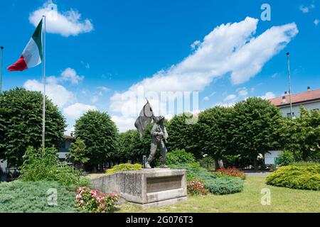 Italien, Lombardei, Orzinuovi, Bersaglieri Monument Corps der italienischen Armee Stockfoto