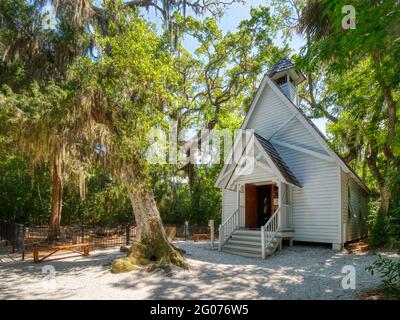 Marys Chapel im historischen Spanish Point Museum und Umweltkomplex in Osprey, Florida. USA Stockfoto