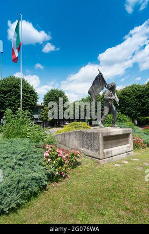 Italien, Lombardei, Orzinuovi, Bersaglieri Monument Corps der italienischen Armee Stockfoto