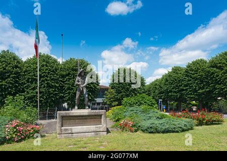 Italien, Lombardei, Orzinuovi, Bersaglieri Monument Corps der italienischen Armee Stockfoto