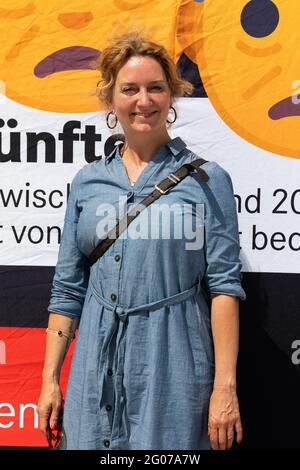 Caren Lay (MdB), Gerechtigkeits-Tour vor Ort in Bautzen - die Fraktion die linke im Landtag und die sächsischen Abgeordneten der LINKEN im Bundestag Stockfoto