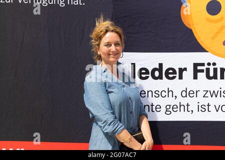 Caren Lay (MdB), Gerechtigkeits-Tour vor Ort in Bautzen - die Fraktion die linke im Landtag und die sächsischen Abgeordneten der LINKEN im Bundestag Stockfoto