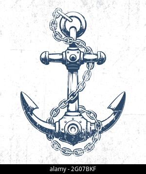 Vintage-Anker mit Grunge-Textur Stock Vektor