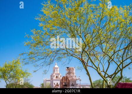 San Xavier del Bac Missionskirche, Tucson, Arizona, USA Stockfoto