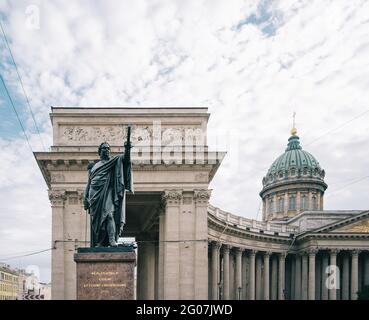 Sankt-Petersburg, Russland, 22. August 2020: Denkmal für Michail Kutusow. Stockfoto