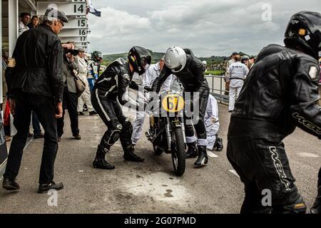 Norton Manx 30M, Barry Sheene Memorial Trophy, Goodwood Revival 2019, September 2019, Circuit Racing, Classic, Wettbewerb, Stockfoto