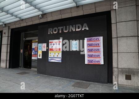 Dublin 1, Dublin City, Irland, 23. Mai, Vordereingang des Rotunda Maternity Hospital Stockfoto