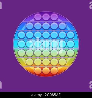 Pop it trendy Kinder fidget Spielzeug isoliert. Vektor-Illustration von beliebten Spielzeug. Stock Vektor