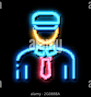 Schiffsführer Neon Glow Icon Illustration Stock Vektor
