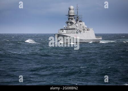 Antonio Marceglia eine Fregatte der Bergamini-Klasse (Allzweck), eine von zehn in ihrer Klasse, die entweder im Dienst oder im Bau für die italienische Marine war Stockfoto