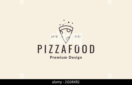 Linien Hipster geschnitten Pizza Logo Symbol Vektor Symbol Illustration Grafik Design Stock Vektor