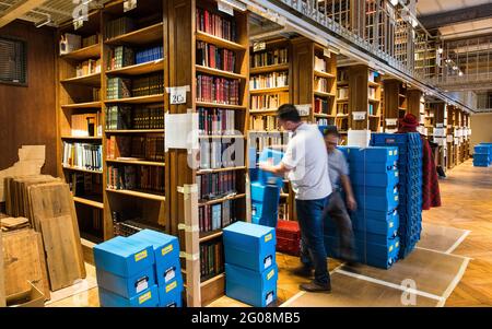 FRANKREICH. PARIS (2. BEZIRK). NATIONALE BIBLIOTHEK FRANKREICHS (BNF). SITE RICHELIEU. INSTALLATION BIBLIOTHEK VON ENC (NATIONAL SCHOOL OF CHARTERS) (2016. PLATZ Stockfoto