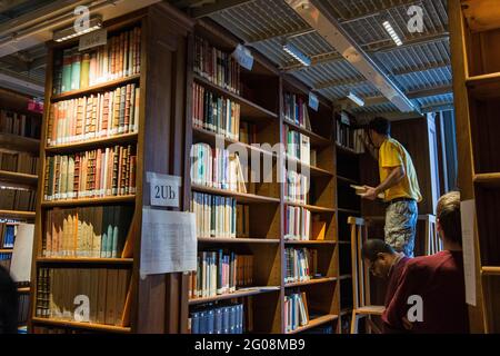 FRANKREICH. PARIS (2. BEZIRK). NATIONALE BIBLIOTHEK FRANKREICHS (BNF). SITE RICHELIEU. INSTALLATION BIBLIOTHEK VON ENC (NATIONAL SCHOOL OF CHARTERS) (2016. PLATZ Stockfoto