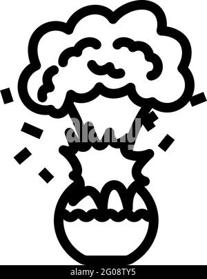 Symbolexplosion Von Chemieflasken. Bearbeitbares, Fett Formatischtes Umrisse-Design. Vektorgrafik. Stock Vektor