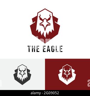 Starkes Eagle Falcon Hawk Bird Head Einfaches Logo Stock Vektor