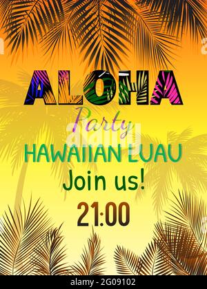 Aloha Hawaii. Bestes kreatives Design für Poster, Flyer, Präsentation. Vektorhintergrund. Stock Vektor