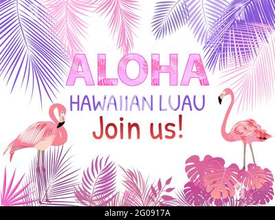 Aloha Hawaii. Bestes kreatives pinkes Design für Poster, Flyer, Präsentation. Vektorhintergrund. Stock Vektor