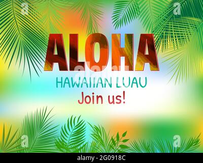 Aloha Hawaii. Bestes kreatives Design für Poster, Flyer, Präsentation. Vektorhintergrund. Stock Vektor