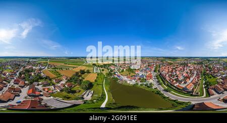 360 Grad Panorama Ansicht von 360 Grad Luftaufnahme nach Wolframs-Eschenbach