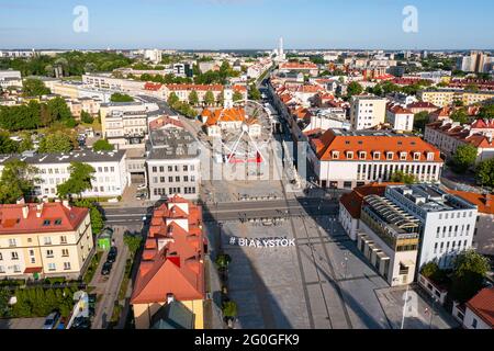 Alter Markt in Bialystok Stadt Luftaufnahme, Polen Stockfoto