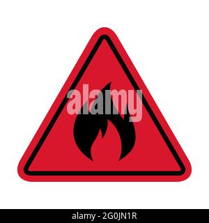Symbol für Feuerflamme. Feuer heiße Flammen Vektor-Zeichen isoliert auf weißem Hintergrund. Stock Vektor