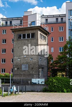 Berlin, Mitte, Gedenkstätte Günter Litfin in einem ehemaligen Kommandoposten der DDR-Grenzposten am Kanal Berlin-Spandau. Stockfoto