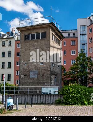 Berlin, Mitte, Gedenkstätte Günter Litfin in einem ehemaligen Kommandoposten der DDR-Grenzposten am Kanal Berlin-Spandau. Stockfoto