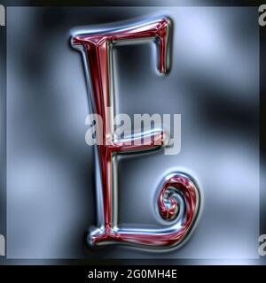 Grafik mit dem Großbuchstaben E als Monogramm Stockfoto