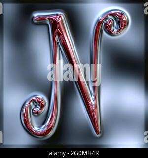 Grafik mit dem Großbuchstaben N als Monogramm Stockfoto