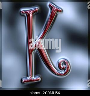 Grafik mit dem Großbuchstaben K als Monogramm Stockfoto