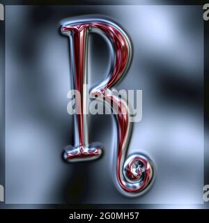 Grafik mit dem Großbuchstaben R als Monogramm Stockfoto
