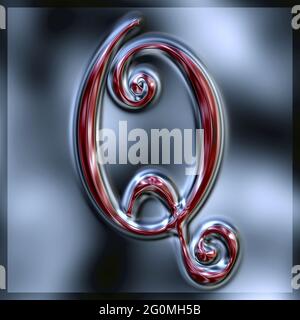 Grafik mit dem Großbuchstaben Q als Monogramm Stockfoto