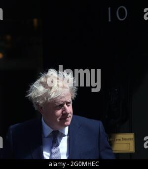 London, England, Großbritannien. Juni 2021. Der britische Premierminister BORIS JOHNSON begrüßt den NATO-Generalsekretär Jens Stoltenberg in der Downing Street 10. Kredit: Tayfun Salci/ZUMA Wire/Alamy Live Nachrichten Stockfoto