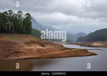 blick auf den see mit grünen Wald Bild ist bei munnar kerala indien zeigt die schöne Natur aufgenommen. Stockfoto