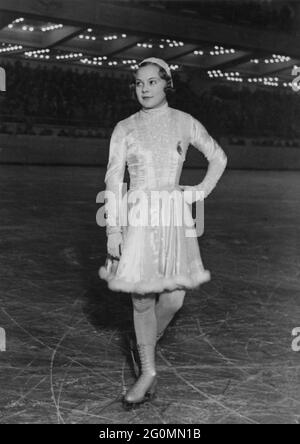 Sonja Henie. Norwegischer Eiskunstlauf-Champion, geboren am 8. april tot am 12 1969. oktober. In den 1930er Jahren in Berlin. Stockfoto